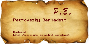 Petrovszky Bernadett névjegykártya