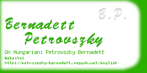bernadett petrovszky business card